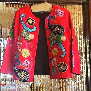Indigo Moon Embroidered Jacket size small